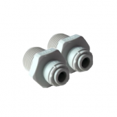 1/4" Push Fit to 1/2" Male Straight Connector Dual Pack