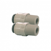 1/4" Push Fit to 1/4" BSP Male Straight Connector Dual Pack