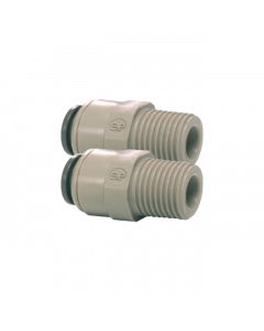 1/4" Push Fit to 1/4" BSP Male Straight Connector Dual Pack