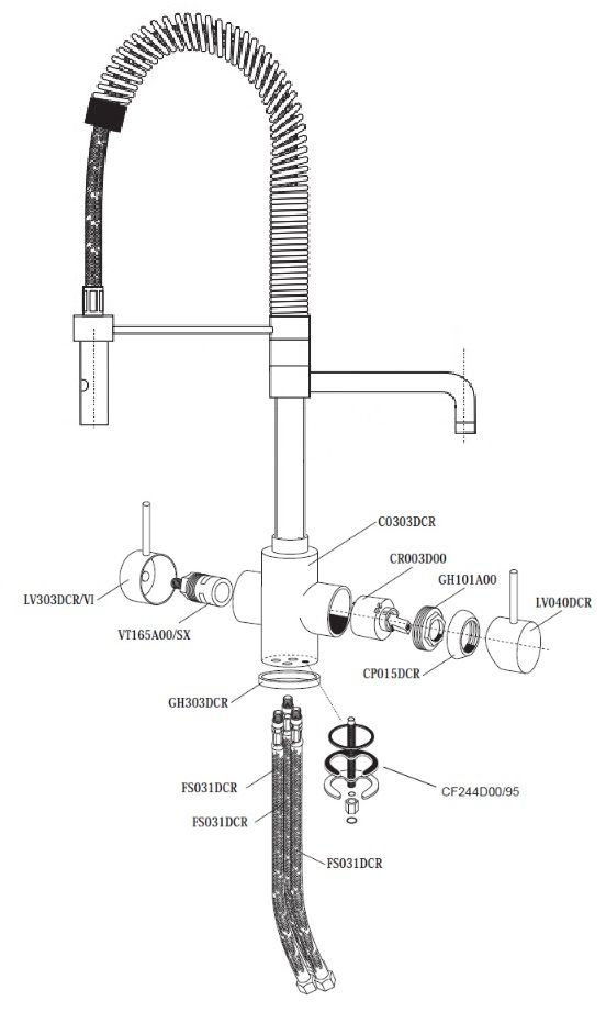 3 Way Tap Spray Hose  Triflow